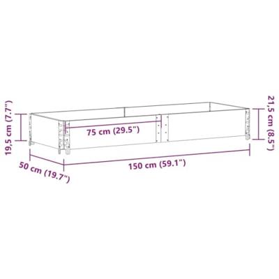 VidaXL Palletopzetrand 150x50 cm massief grenenhout