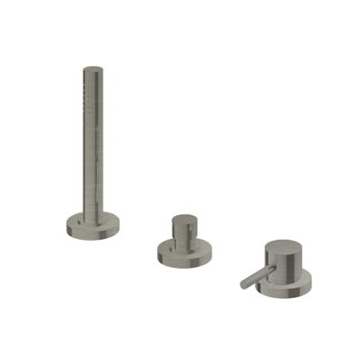 Badrandcombinatie Hotbath Buddy 1-hendel Mengkraan 2-weg Geborsteld Nikkel