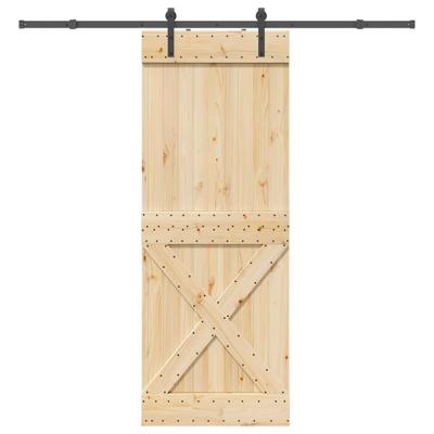 Schuifdeur met beslag 85x210 cm massief grenenhout