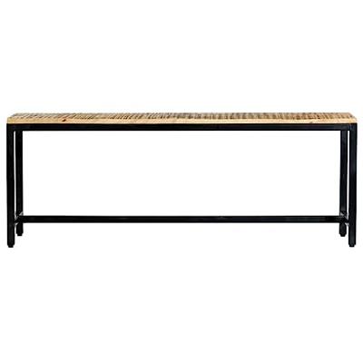 Eetbank 120 cm massief ruw mangohout