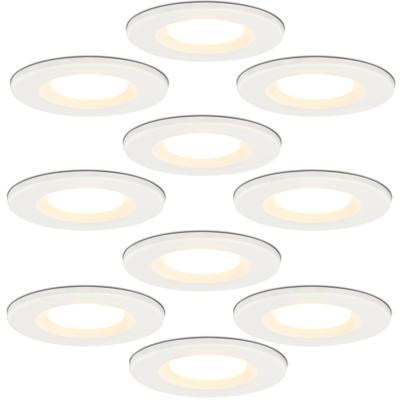 Set van 10 Venezia LED inbouwspots - 6 Watt 650 lumen - 2700K warm wit - Dimbaar - Rond - IP65 waterdicht - Wit - Voor binnen, buiten en badkamer Set van 10 Venezia LED inbouwspots - 6 Watt 650 lumen - 2700K warm wit - Dimbaar - Rond - IP65 waterdicht - Wit - Voor binnen, buiten en badkamer