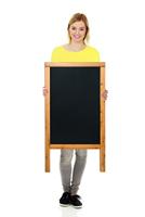 Stoepbord Securit 550x850x30mm teak hout - thumbnail