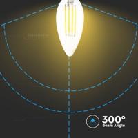 E14 LED Filament Lamp - Dimbaar - 4 Watt 400 lumen - 3000K warm wit - Vervangt 35 Watt - E14 fitting - Kaarslamp - Kleine fitting - thumbnail