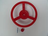 Stuur in kunststof diameter 300x81 mm incl. schroeven rood Hermic - Hermic - thumbnail