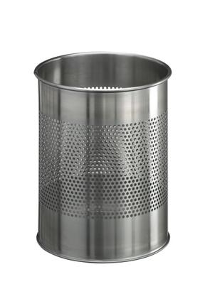 Durable 338123 Prullenbak 15 l (Ø) 165 mm RVS Zilver 1 stuk(s)