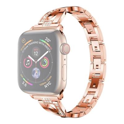 Kleurrijke diamant roestvrijstalen horlogeband voor Apple Watch serie & 44mm/3 & 2 & 1 42mm (Rose goud) Kleurrijke diamant roestvrijstalen horlogeband voor Apple Watch serie & 44mm/3 & 2 & 1 42mm (Rose goud)