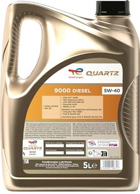 TOTAL MOTOROLIE 5L QUARTZ 9000 DIESEL 5W40