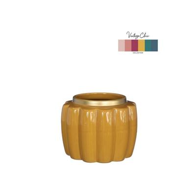 Bloempot Pouff mosterd Ø12,6xH9,7cm