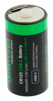 Set van 4 x CR123 oplaadbare batterijen, met USB-C aansluiting - Lithium Ion - 800mAh Set van 4 x CR123 oplaadbare batterijen, met USB-C aansluiting - Lithium Ion - 800mAh