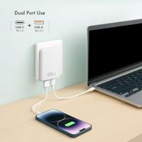 LogiLink PA0368 USB-oplader USB-A-bus, USB-C bus Quick Charge 4.0, USB PD 3.0 Wit Binnen, Thuis - thumbnail