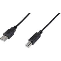 Digitus AK-300105-030-S USB-kabel USB 2.0 USB-A stekker, USB-B stekker 3.00 m Zwart Rond, Afgeschermd (dubbel) - thumbnail
