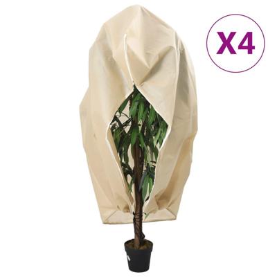 Plantenhoezen met ritssluiting 4 st 70 g/m² 3,93x3 m