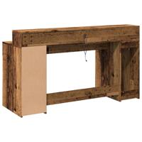 Bureau met LED-verlichting 200x55x91 cm bewerkt hout oud hout - thumbnail