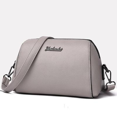 Kleine kussen tas PU lederen één schoudertas dames handtas messengertas (grijs)