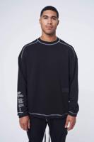 Couture Club Overlock Definition Branded Crewneck Heren Zwart - Maat XS - Kleur: Zwart | Soccerfanshop - thumbnail