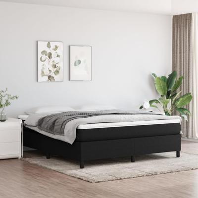 Boxspring met matras stof zwart 180x200 cm