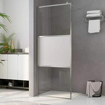 VidaXL Inloopdouchewand halfmat 90x195 cm esg-glas