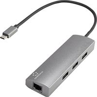 Renkforce Netwerkadapter/Hub 1 GBit/s USB-C 5Gbps, LAN (10/100/1000 MBit/s), USB 3.2 Gen 1 (USB 3.0) - thumbnail