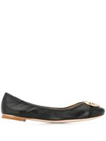 Tory Burch logo ballerina shoes - Black - thumbnail