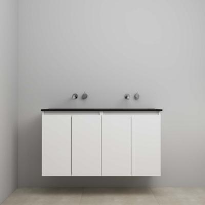 On-Line Onderkast - 120 cm - Bouwpakket - Greeploze Ladestructuur - Acryl Wastafel - zonder Kraangat - Hoogglans Wit