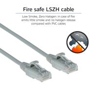 ACT DC9002 LSZH U/UTP CAT6 Datacenter Slimline Patchkabel Snagless | RJ45 connectoren | Grijs | 2 meter - thumbnail