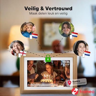 Denver PFF1543LW Digitale WiFi-fotolijst 39.6 cm 15.6 inch Energielabel: D (A - G) 1920 x 1080 Pixel 16 GB Hout