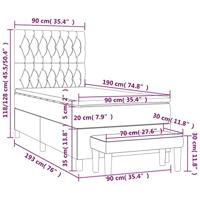 Boxspring met matras stof crèmekleurig 90x190 cm - thumbnail