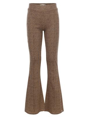 LOOXS Little winter flare broek meisjes - bruin - mini luipaard/rib