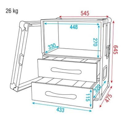 DAP ACA-WMC2 Flightcase voor draadloze microfoons 6 HE