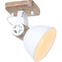 Steinhauer Retro wandlampGearwood wit met houtbruin - 7968W - thumbnail