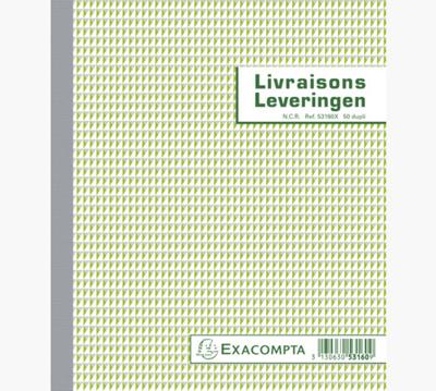 Exacompta leveringen, ft 21 x 18 cm, dupli (50 x 2 vel), tweetalig (NL/FR)