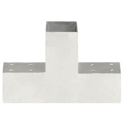 Paalverbindingen 4 st T-vorm 71x71 mm gegalvaniseerd metaal Paalverbindingen 4 st T-vorm 71x71 mm gegalvaniseerd metaal