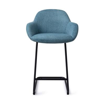 Jesper Home Barkruk 'Kushi' Arch Black, kleur Ocean Eyes (zithoogte 68cm)