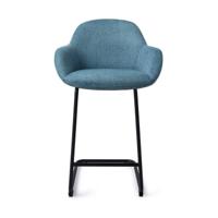 Jesper Home Barkruk 'Kushi' Arch Black, kleur Ocean Eyes (zithoogte 68cm) - thumbnail