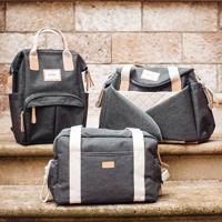 Luiertas Parijs BEABA gemêleerd grijs - thumbnail