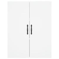 Hoge kast 69,5x34x180 cm bewerkt hout wit - thumbnail