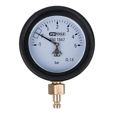 KS Tools 150.1847 Manometer 1,0 - 5,0 bar incl. Aansluitnippel en beschermkap