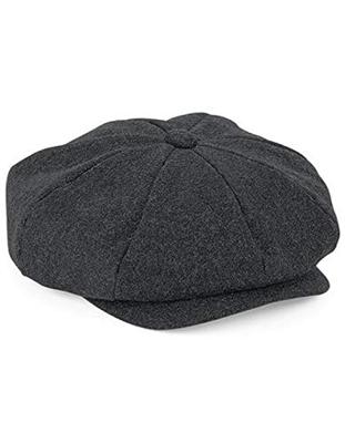 Beechfield CB629 Melton Wool Baker Boy Cap - Charcoal Marl - L/XL