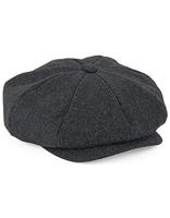 Beechfield CB629 Melton Wool Baker Boy Cap - Charcoal Marl - L/XL - thumbnail
