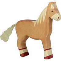 Holztiger houten paard lichtbruin - thumbnail