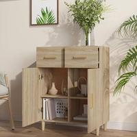 Dressoir 69,5x34x89 cm bewerkt hout sonoma eikenkleurig - thumbnail