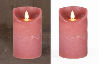 LED Kaars Wax Antiek Roze 12,5cm