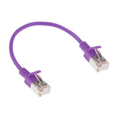 ACT DC7330 LSZH U/FTP CAT6A Datacenter Slimline Patchkabel Snagless | RJ45 Connectoren | Paars | 15 cm
