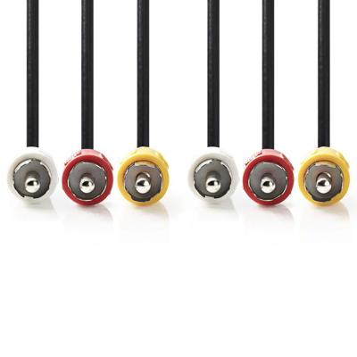 Composiet Videokabel | 3x RCA Male - 3x RCA Male | 5,0 m | Zwart