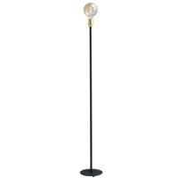 Masterlight Zwarte vloerlampTube 130cm met gouden fitting - 1461-05-02-130 - thumbnail