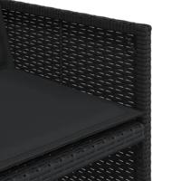 15-delige Tuinset met kussens poly rattan zwart - thumbnail