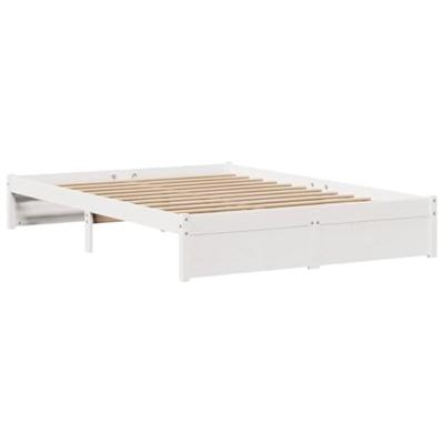 Bedframe met hoofdeinde zonder matras 140x190 cm wit