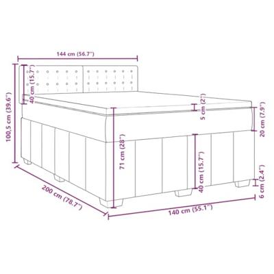 Boxspring met matras stof lichtgrijs 140x200 cm