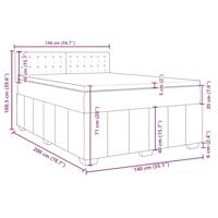 Boxspring met matras stof lichtgrijs 140x200 cm - thumbnail