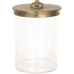 Clayre & Eef Voorraadpot Ø 15x25 cm Glas Rond Voorraadbus